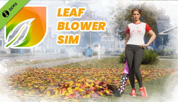 Imagen de la cápsula de "Leaf Blower Sim" que utilizó RoboStreamer para las transmisiones en Steam