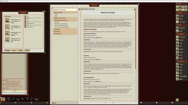 Fantasy Grounds - Lost Lore: Horses of the Wild
