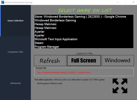Windowed Borderless Gaming