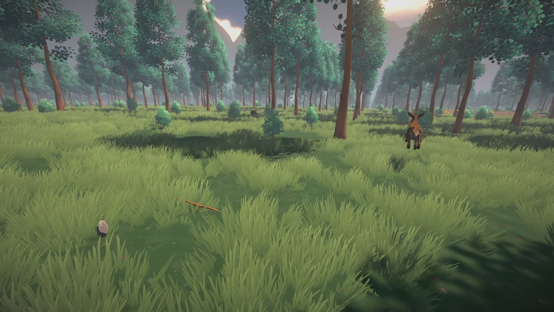 Screenshot of a roblox forest survival game