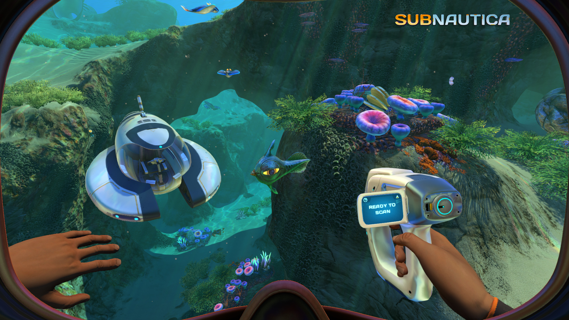 The Wildlife in Sunautica is diverse. Tameable sea life and terrifying cannibal sea creatures ready to attack at any moment. This image is there to show you a glimpse of Subnautica's eco-system.