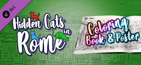 Hidden Cats in Rome - Printable PDF Coloring Book and Poster