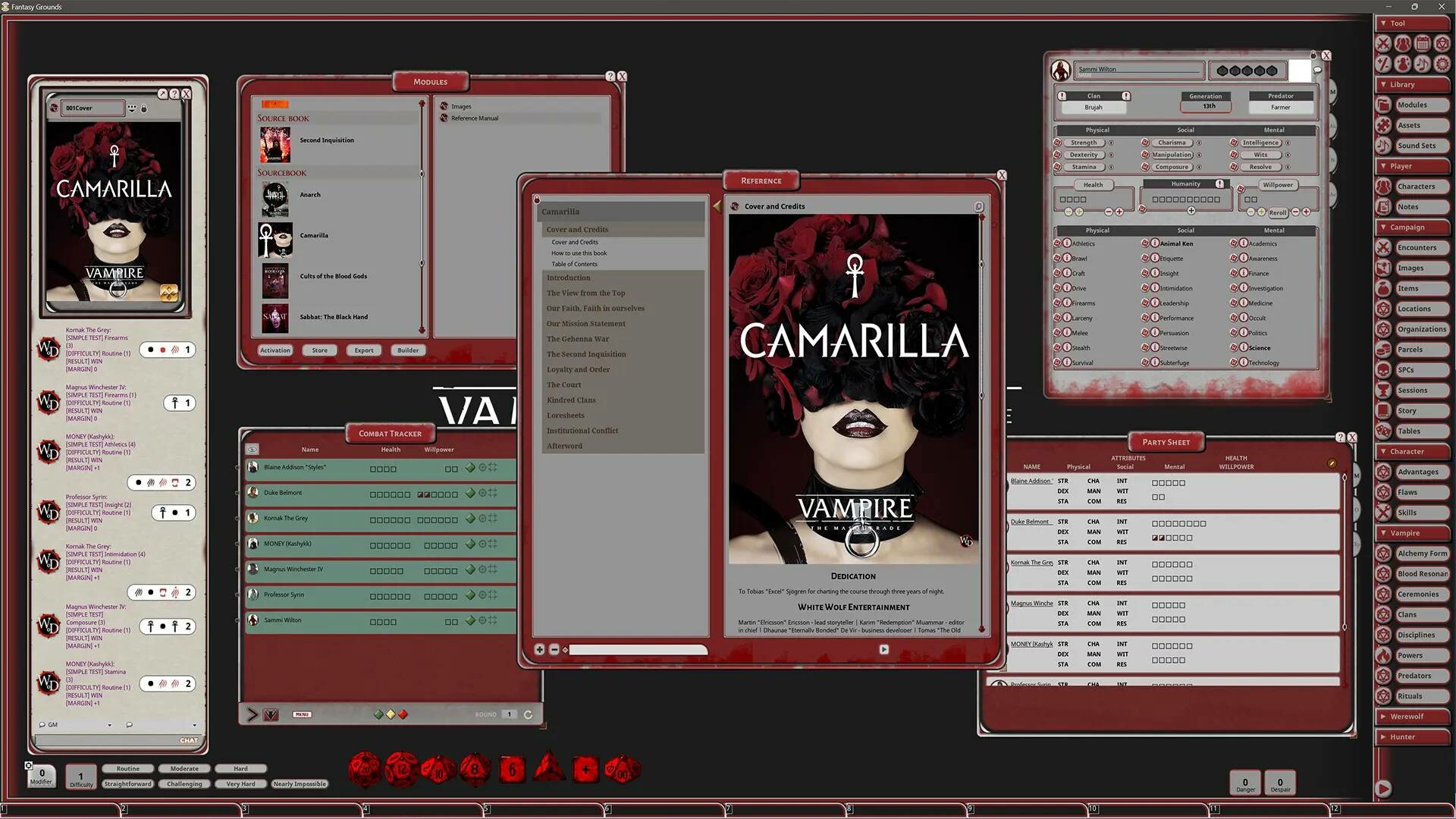 Vampire: The Masquerade, The Camarilla for Fantasy Grounds