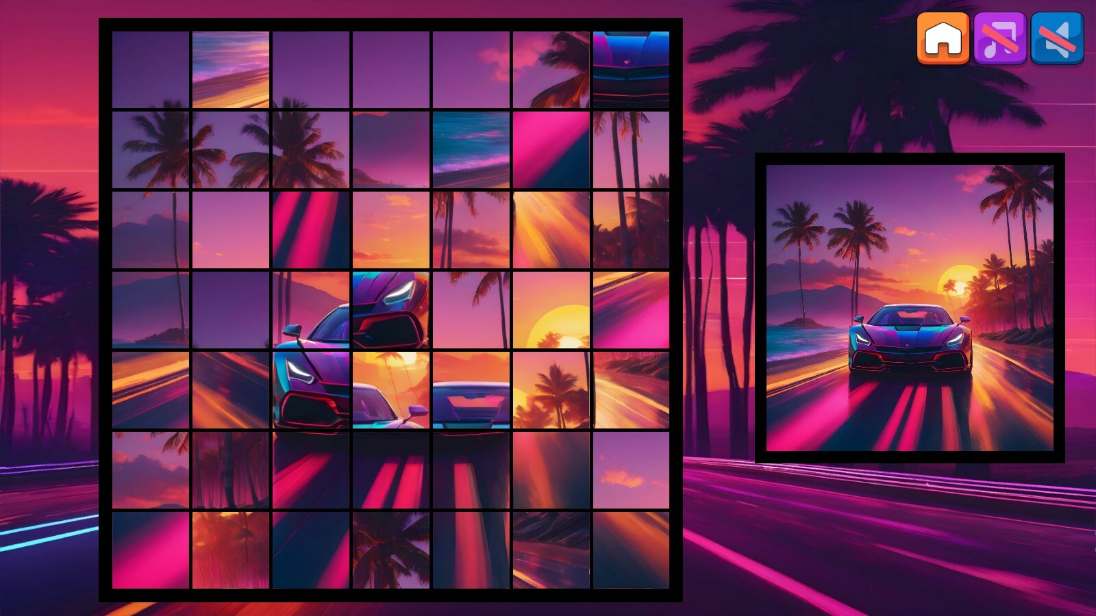 OG Puzzlers: Synthwave Cars screenshot 1