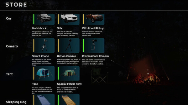 Camping Vlog Simulator 2024for windows and Linux 1