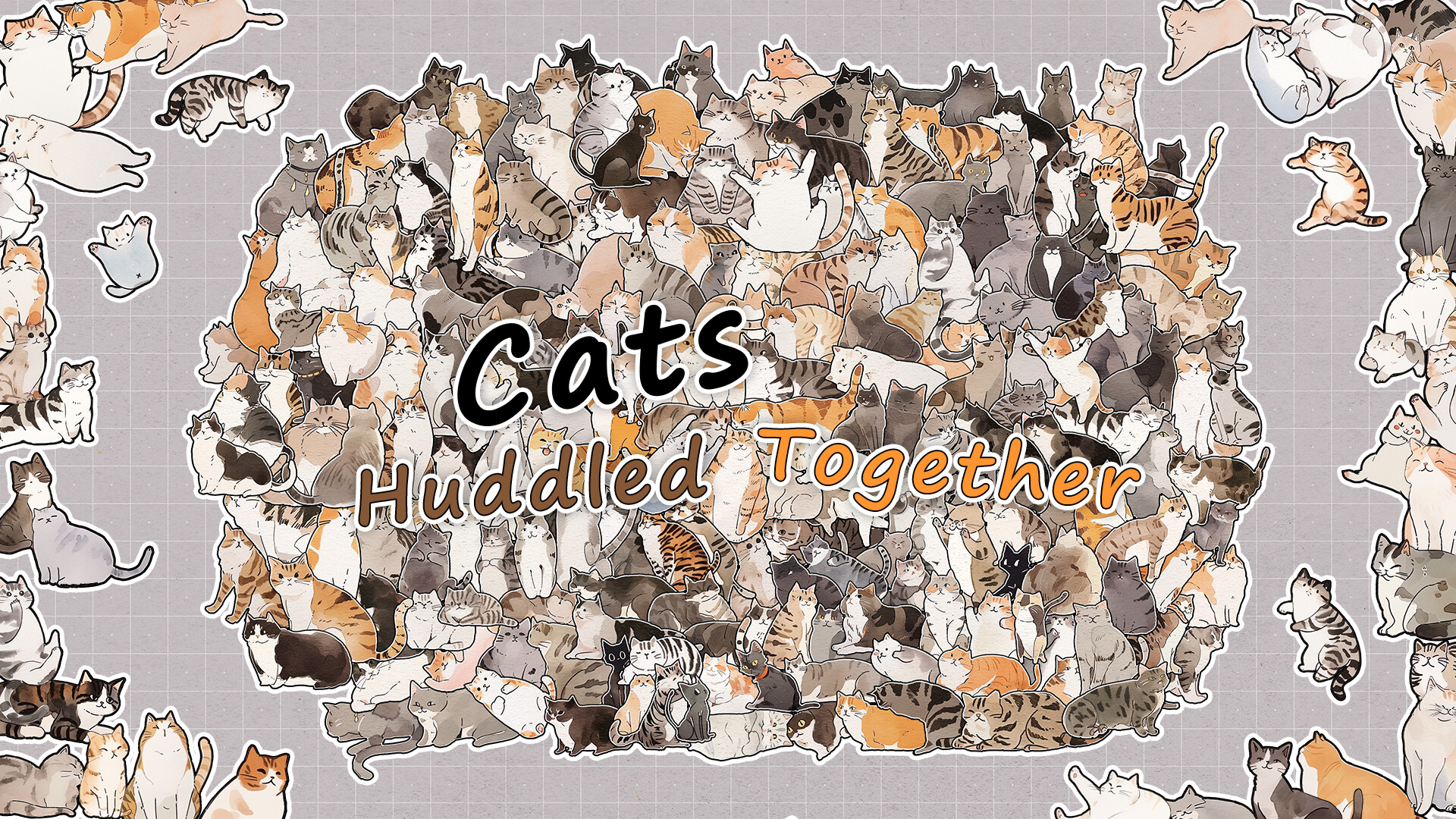 Cats Huddled Together 挤在一起的猫猫们 screenshot 1
