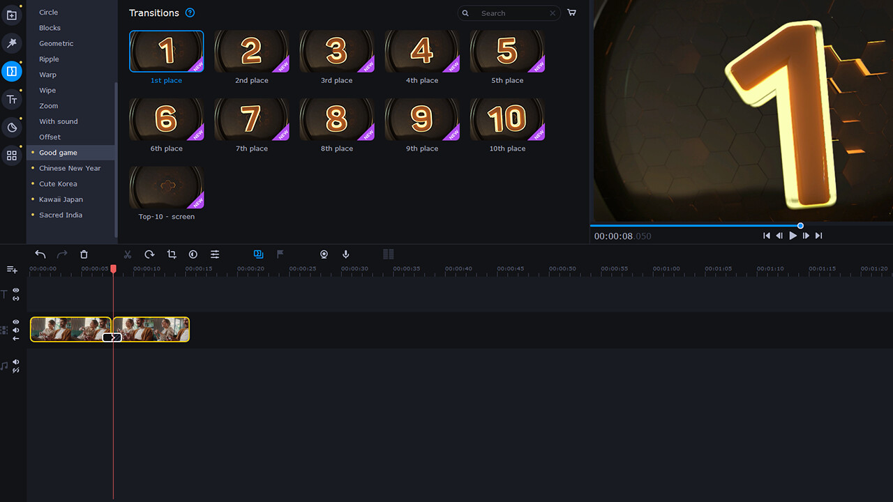 Movavi Video Editor 2024 - Good Game Pack screenshot screenshot 3