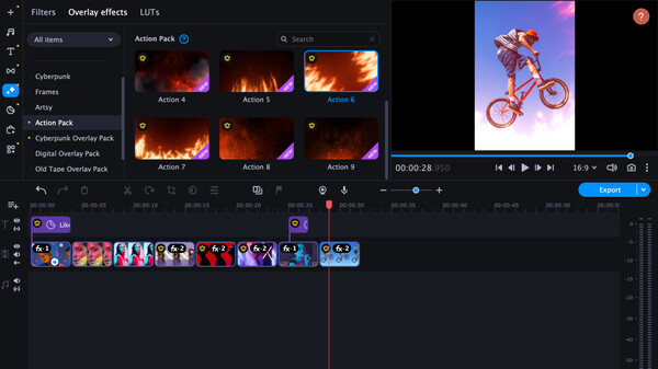 Скриншот из Movavi Video Editor 2024 - Action Pack