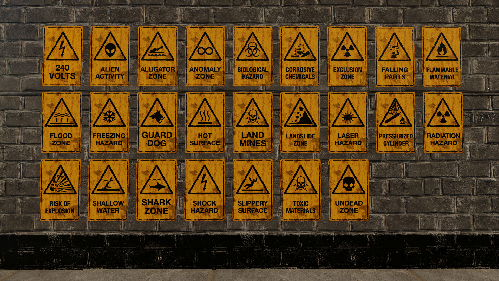 GameGuru MAX Modern Day Asset Pack - Hazard Signs screenshot screenshot 3