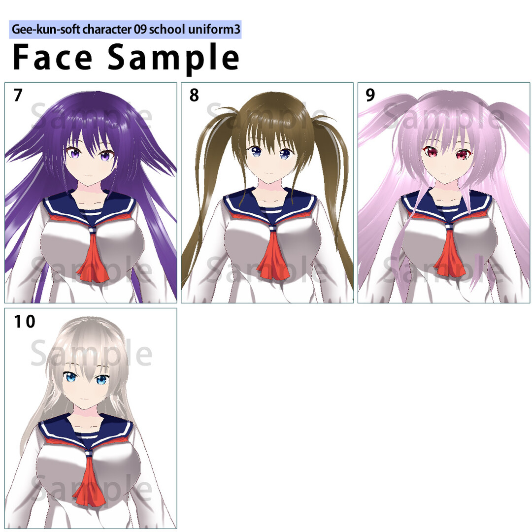 RPG Maker 3D Character Converter - Gee-kun-soft character 09 school uniform 3 #4