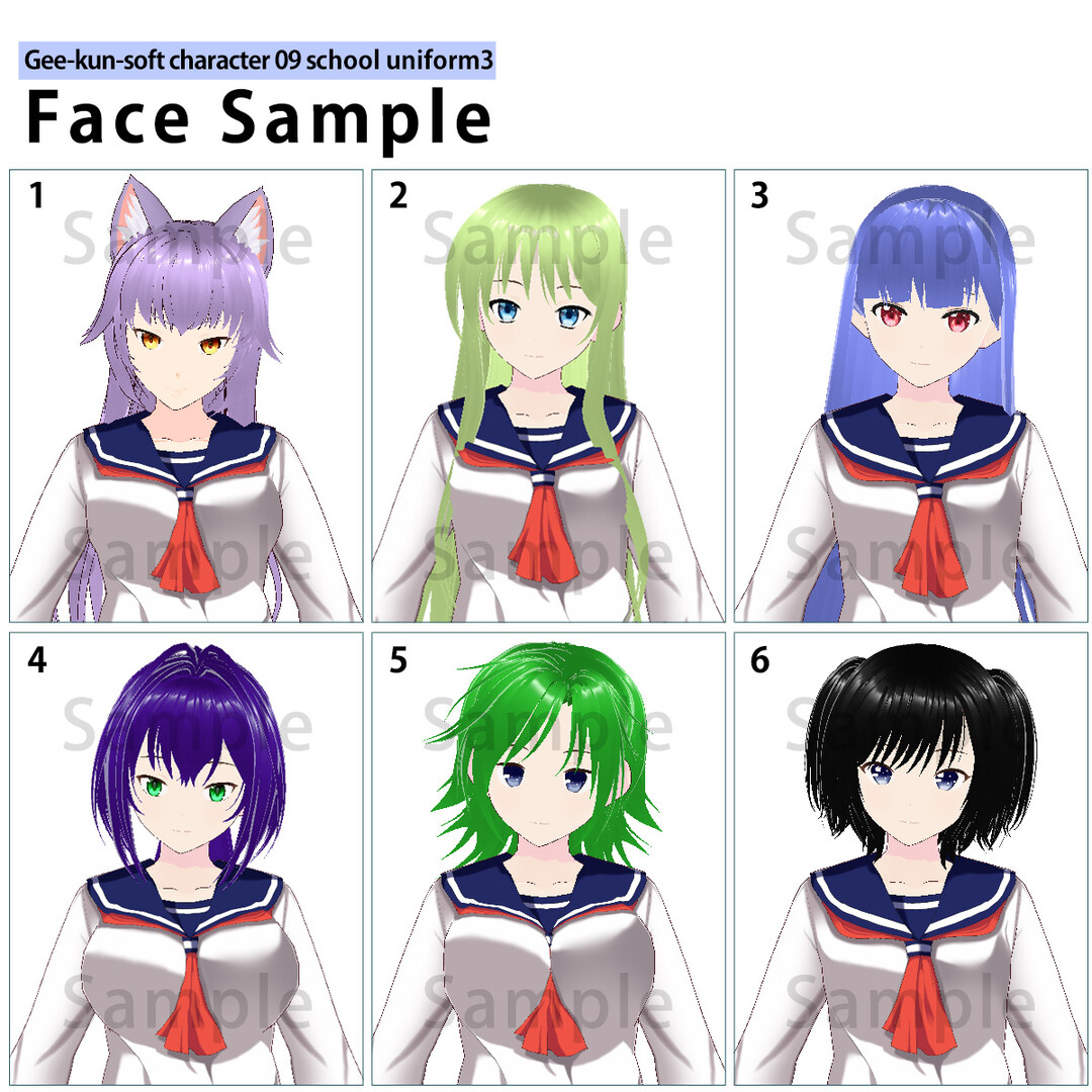 RPG Maker 3D Character Converter - Gee-kun-soft character 09 school uniform 3 #3