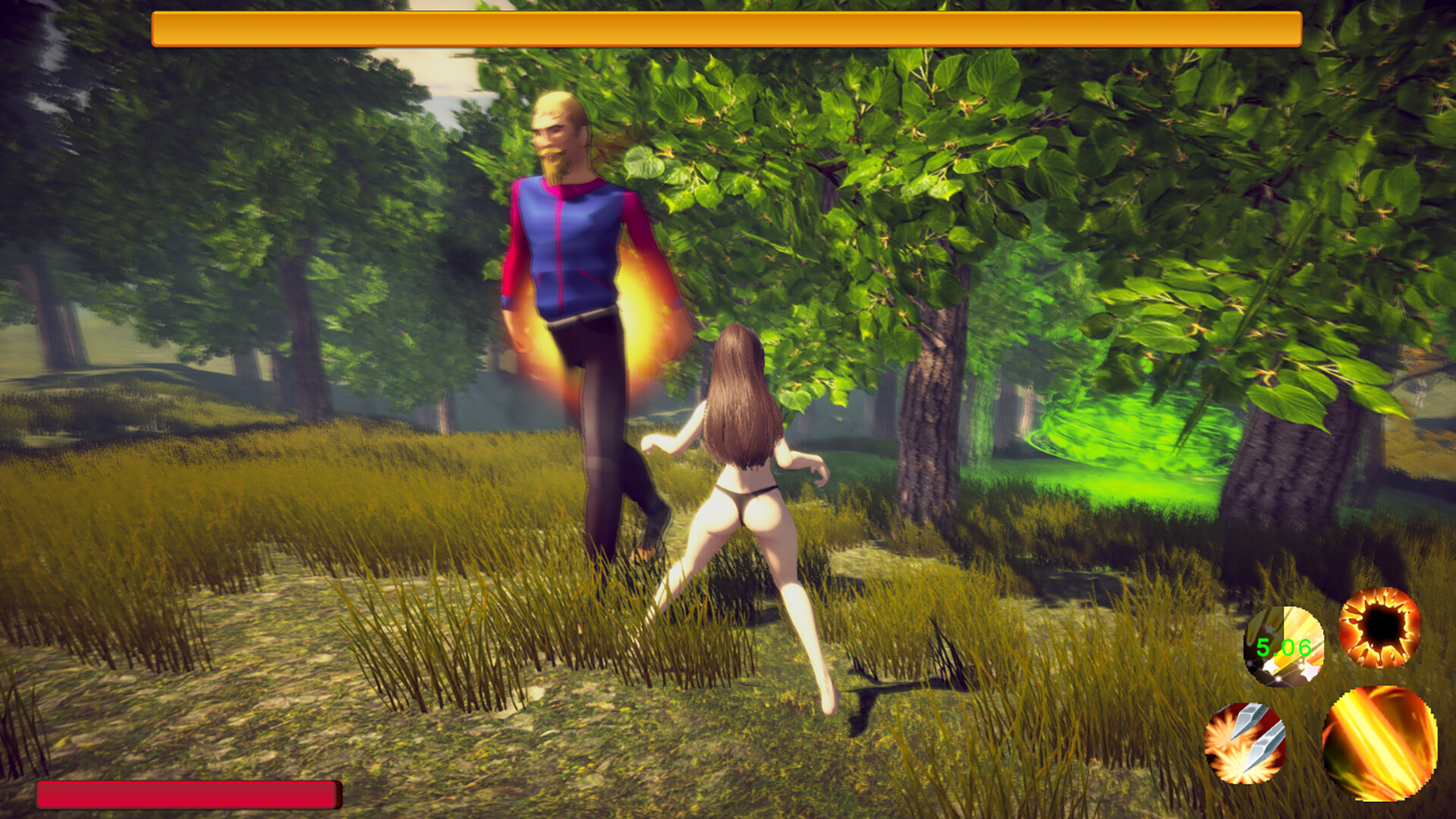 Cute girl with uncle's leisure time screenshot 1