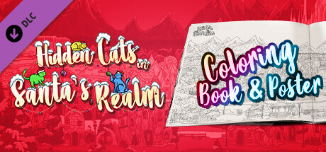 Hidden Cats in Santa's Realm - Printable PDF Coloring Book and Poster banner image