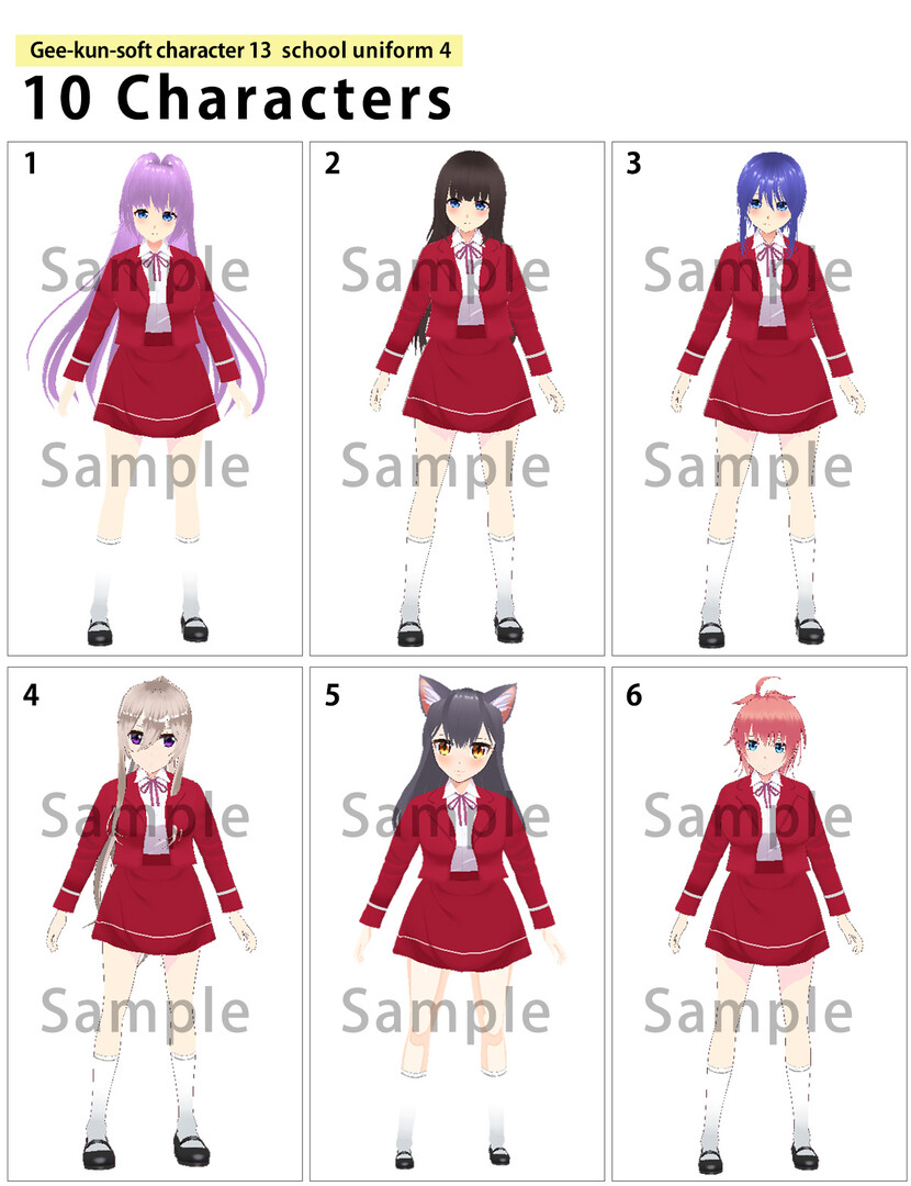 RPG Maker 3D Character Converter - Gee-kun-soft character 13 school uniform 4 #0