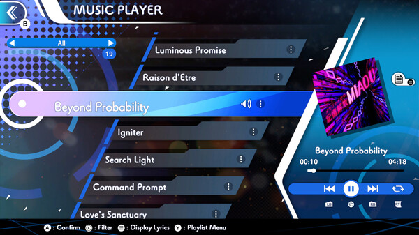 GUNVOLT RECORDS Cychronicle Song Pack 4 Lola: ♪Raison d'Etre ♪Search Light ♪Beyond Probability ♪Love's Sanctuary