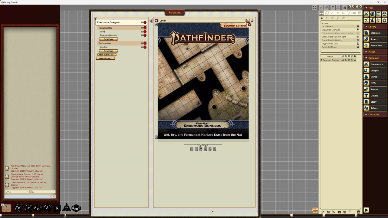 Fantasy Grounds - Pathfinder RPG - Pathfinder Flip-Mat - Enormous Dungeon #0