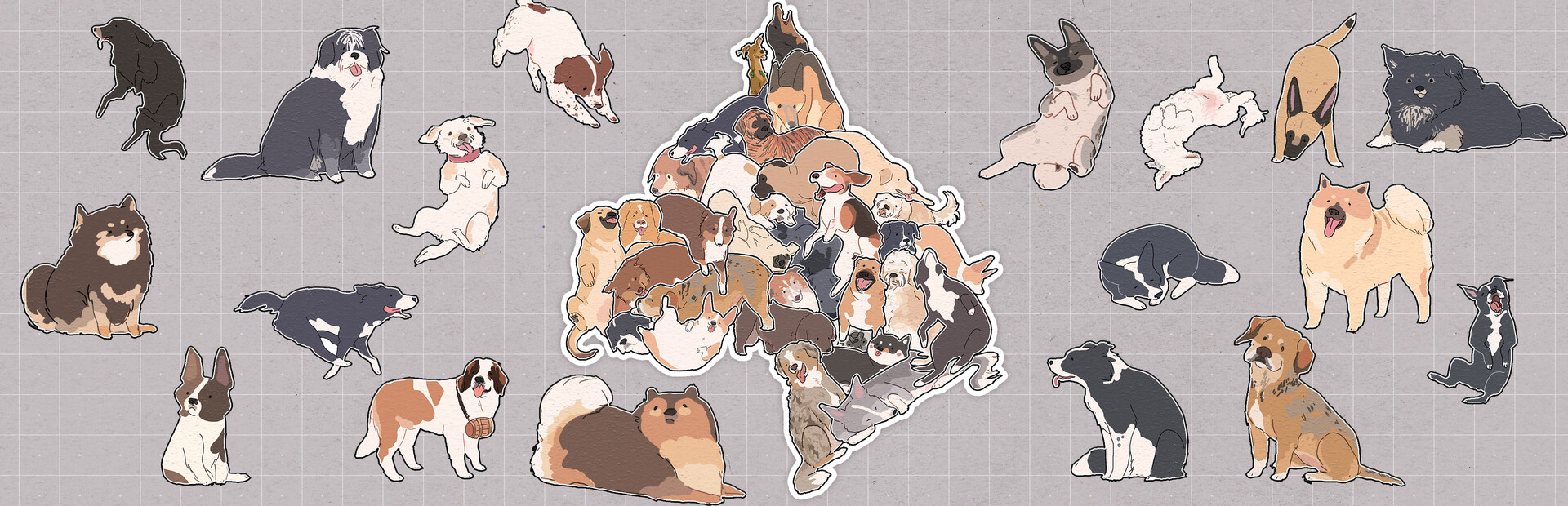 Dogs Huddled Together