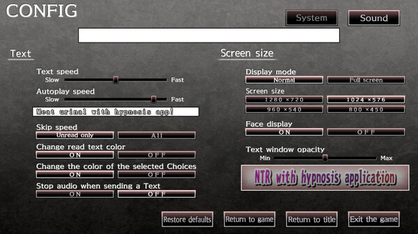 NTR with hypnosis application game for windows Pc 1