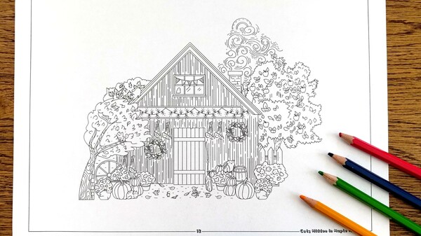 Cats Hidden in Maple Hollow - Coloring Book