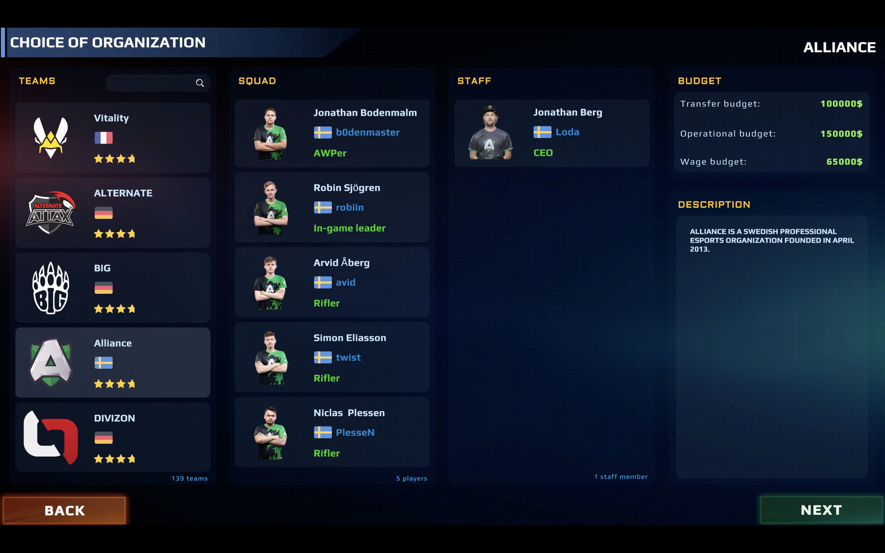 screenshot of Esports Manager 2024 12