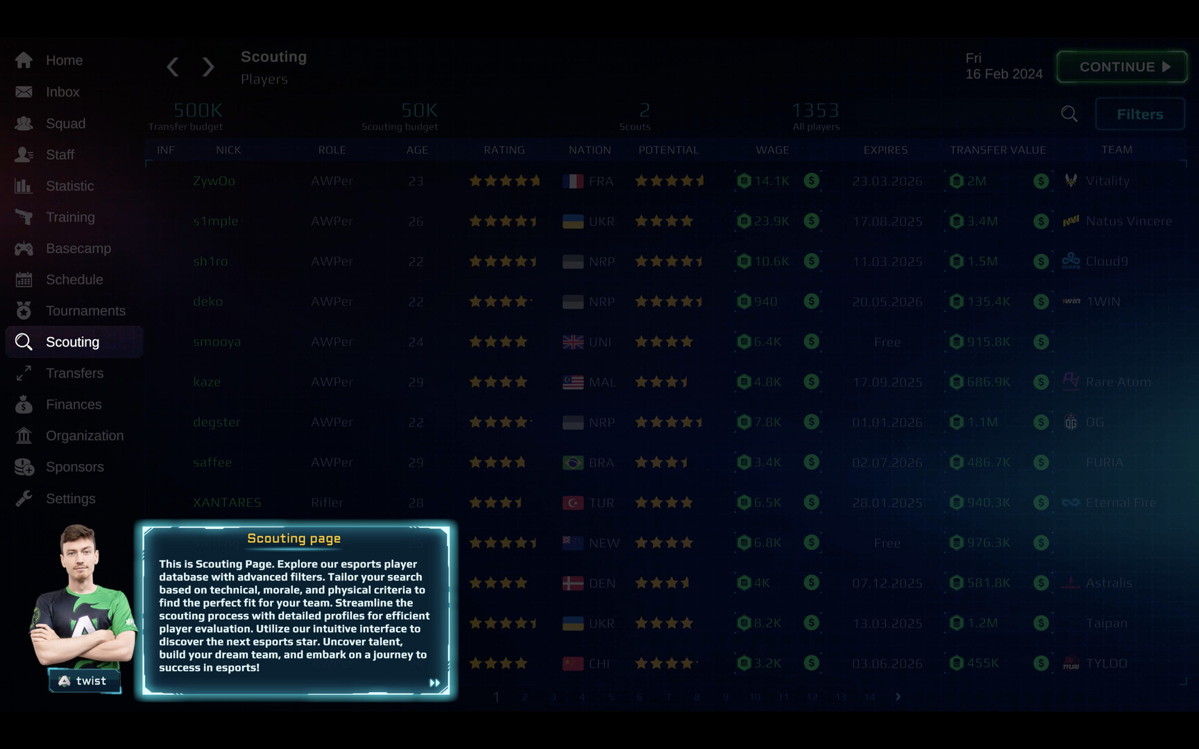 screenshot of Esports Manager 2024 10