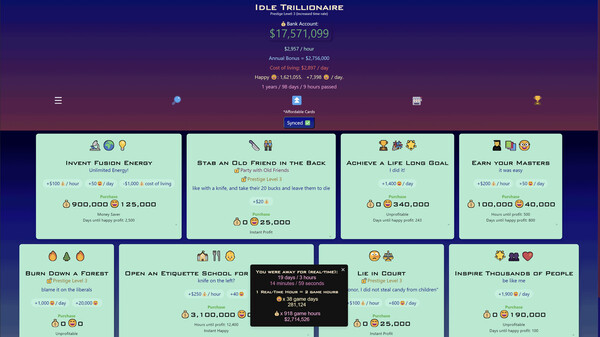 Idle Trillionaire game for windows Pc 1