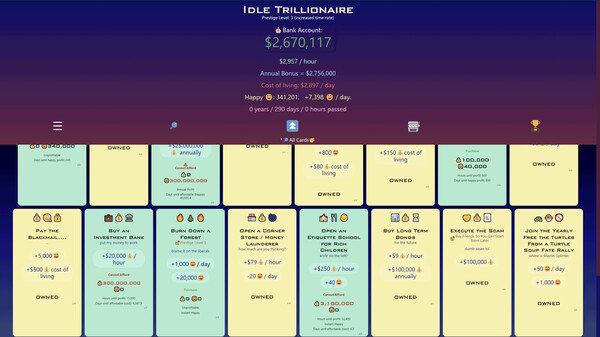 Idle Trillionaire game for Linux 1