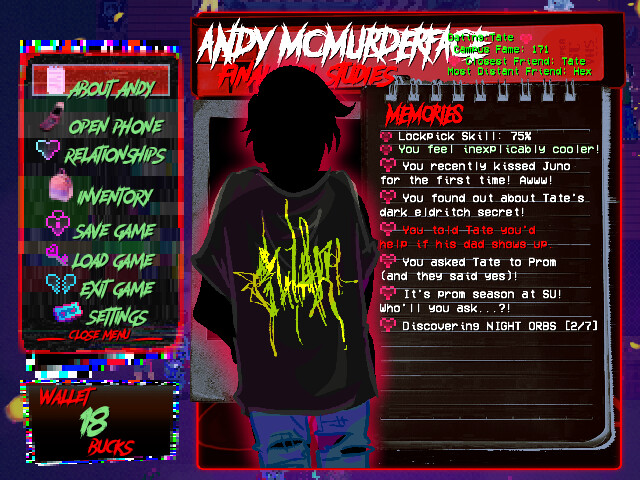 Slasher U: An 18+ Horror Movie Dating Sim, Act 1 Demo #4