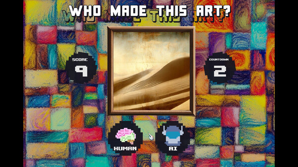 Who made this art? Human or AI game for Linux 1