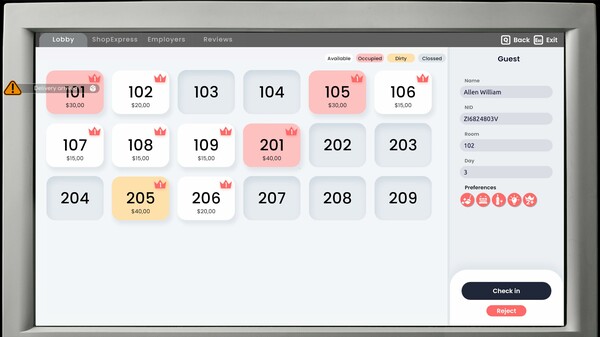 Hotel Business Simulator Demo screenshot 7