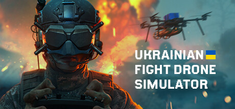 Steam header art for Ukrainian Fight Drone Simulator (UFDS) - FPV drone simulator