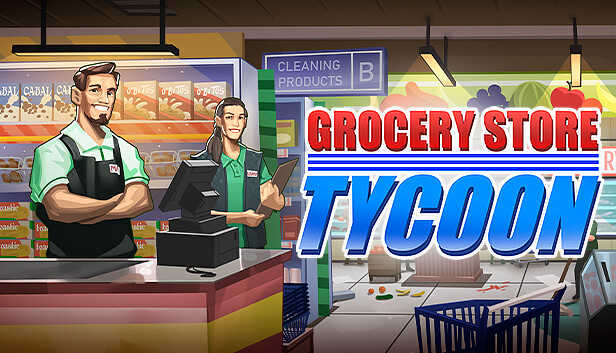 Imagen de la cápsula de "Grocery Store Tycoon" que utilizó RoboStreamer para las transmisiones en Steam