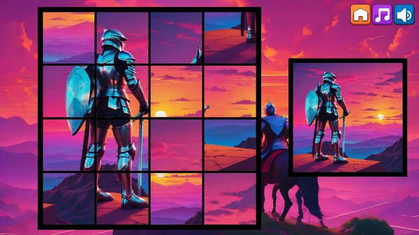 OG Puzzlers: Synthwave Knights game for Linux 1
