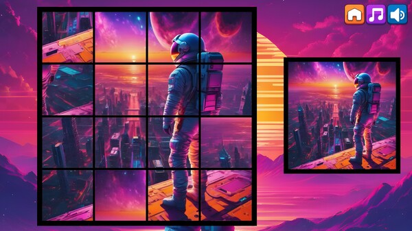 OG Puzzlers: Synthwave Astronauts game for Linux 1