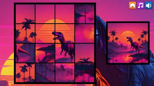 OG Puzzlers: Synthwave Dinosaurs game for windows Pc 1