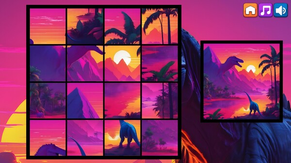 Скриншот из OG Puzzlers: Synthwave Dinosaurs