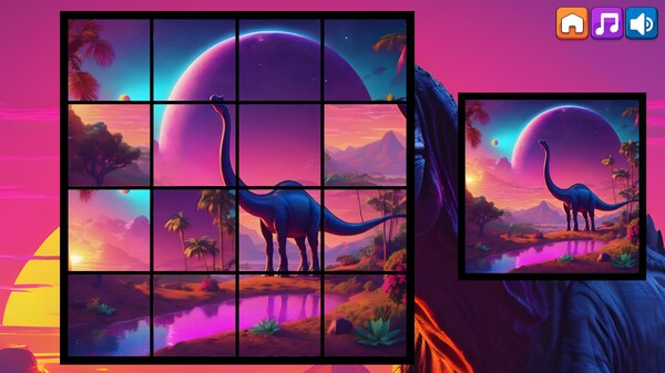 Скриншот из OG Puzzlers: Synthwave Dinosaurs