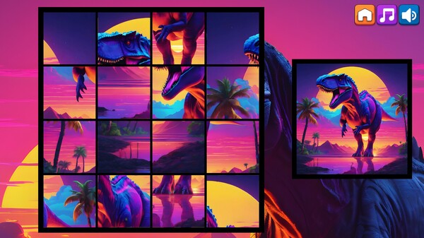 Скриншот из OG Puzzlers: Synthwave Dinosaurs