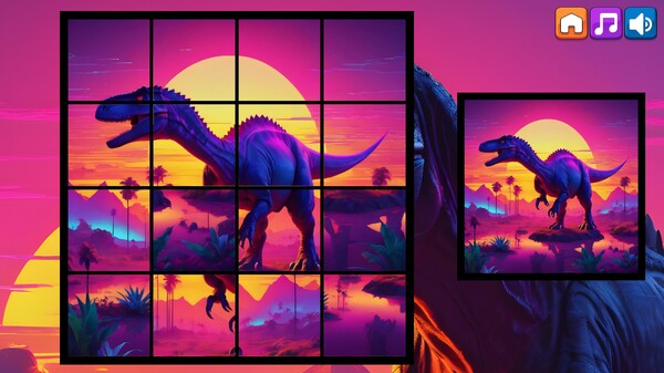 Скриншот из OG Puzzlers: Synthwave Dinosaurs