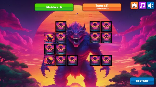 OG Memory: Synthwave Monsters game for Linux 1