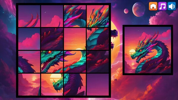Скриншот из OG Puzzlers: Synthwave Dragons