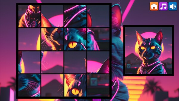 Скриншот из OG Puzzlers: Synthwave Cats
