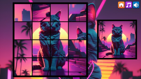 OG Puzzlers: Synthwave Cats game for windows Pc 1
