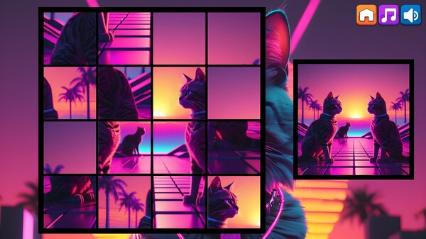 Скриншот из OG Puzzlers: Synthwave Cats