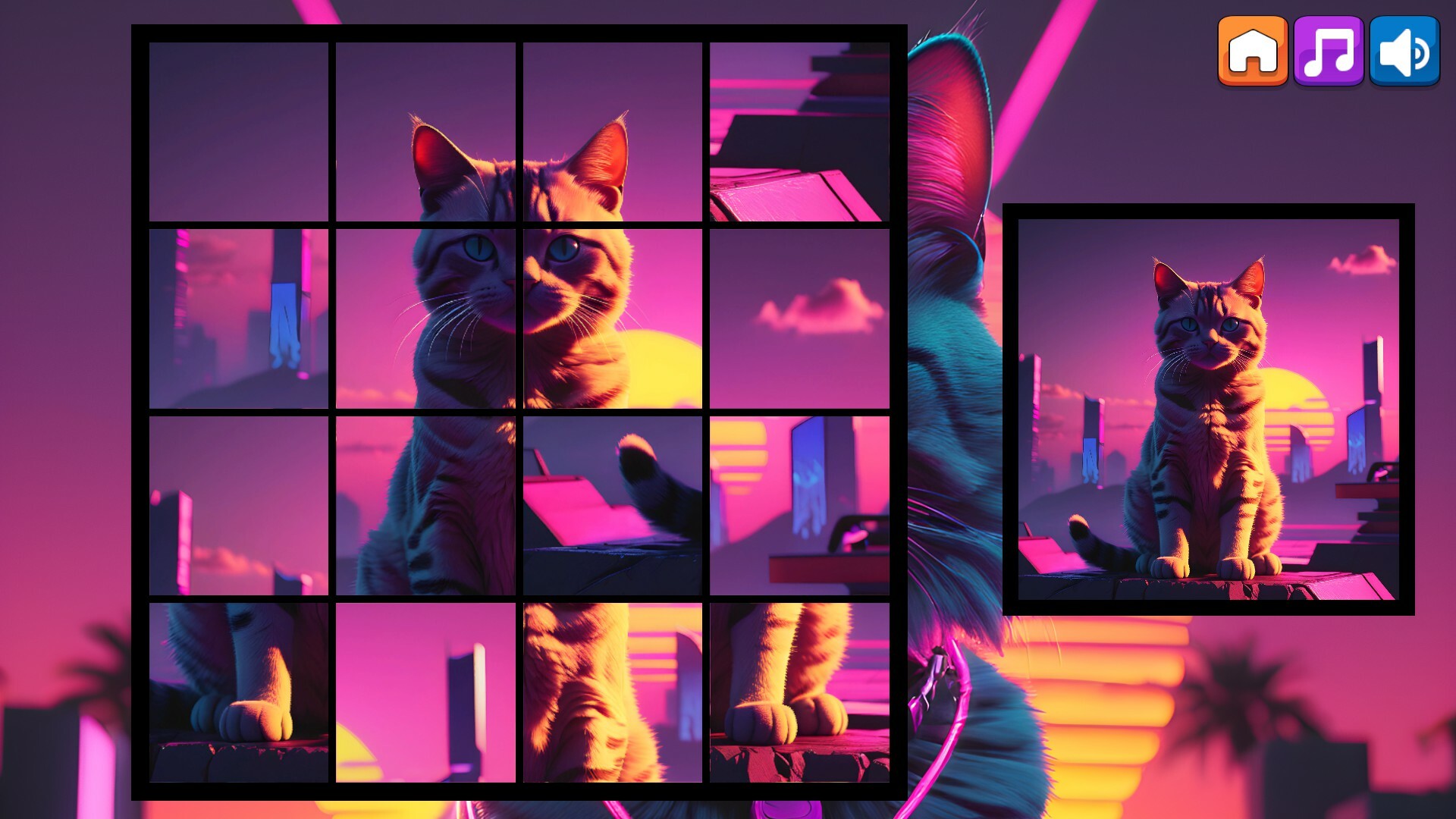 OG Puzzlers: Synthwave Cats screenshot 1