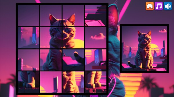 Скриншот из OG Puzzlers: Synthwave Cats