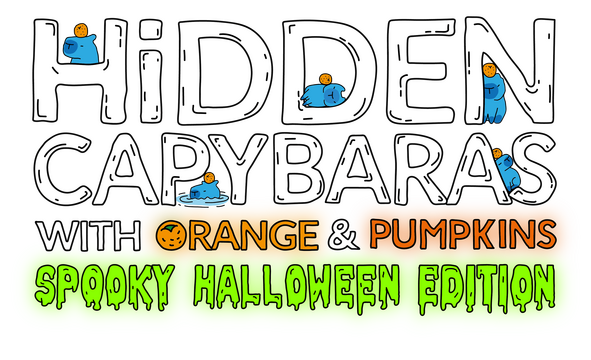 Hidden Capybaras with Orange and Pumpkins: Spooky Halloween Edition