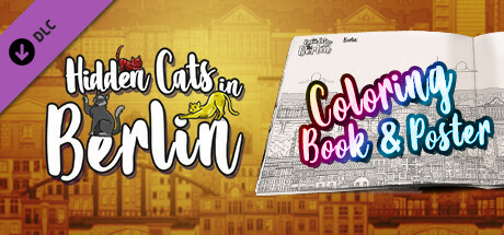 hidden cats in berlin - printable pdf coloring book and poster vertical card thumbnail