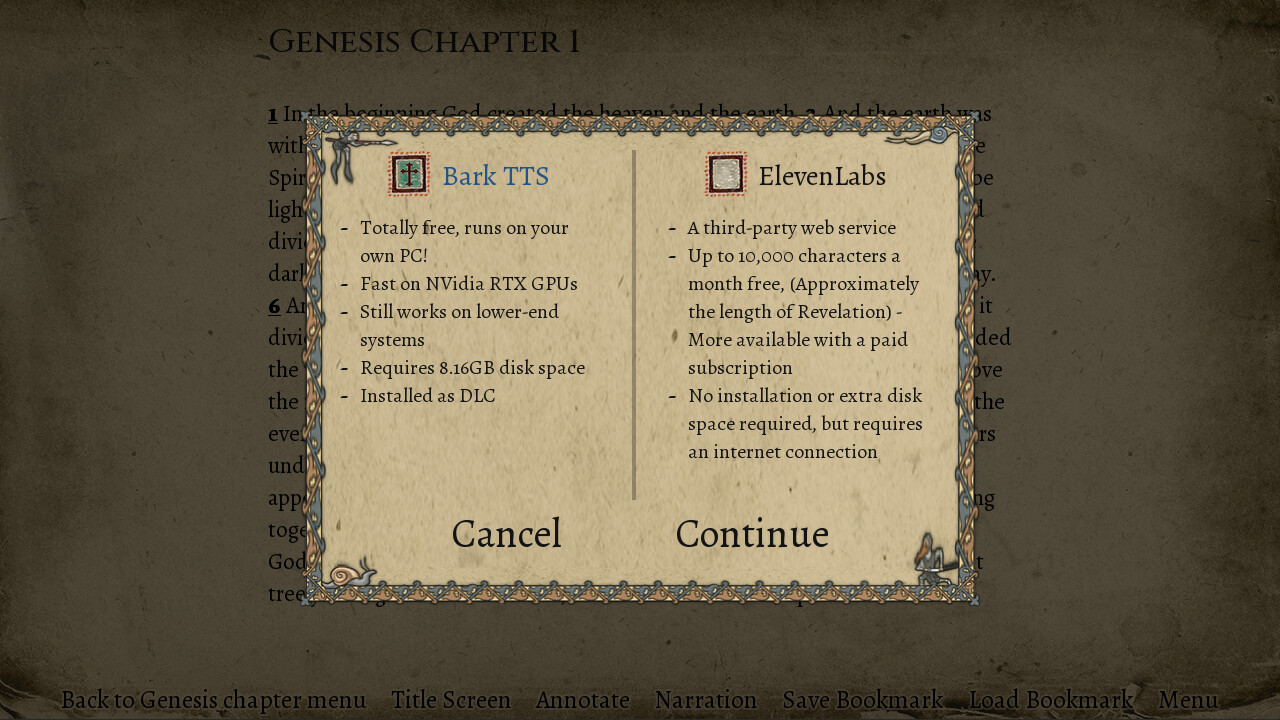 The Bible - AI Narration (Bark TTS) PC gameplay screenshot 1 of 1