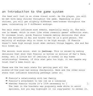 the head well lost - player's guide and walkthrough